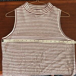 Universal Thread Striped Sleeveless Top - Maroon and White - Size S